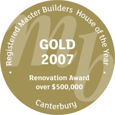 2007 House of the Year (Canterbury) | Renovation Award over $500,000 | GOLD Award